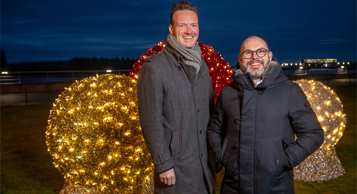 foto: Schepen Bart Van Geyt en Unizo-voorzitter Stijn Teugels, © Joost Joossen